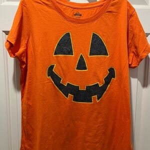 Orange Pumpkin Face Women's Tee